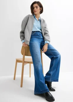 Vaqueros con pernera ancha, high waist, largo completo y cintura cómoda