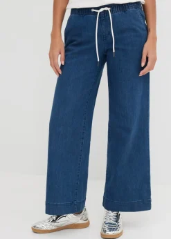 Vaqueros con pernera ancha, mid waist, elásticos