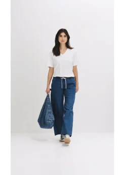 Vaqueros con pernera ancha, mid waist, elásticos