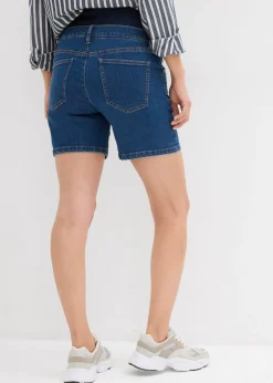 Vaqueros cortos premamá de denim elástico de algodón