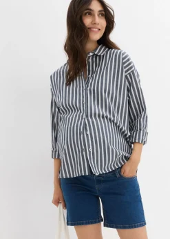 Vaqueros cortos premamá de denim elástico de algodón