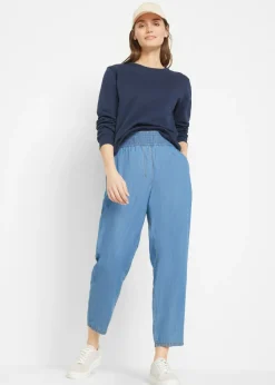 Vaqueros de algodón orgánico con talle alto y corte mom