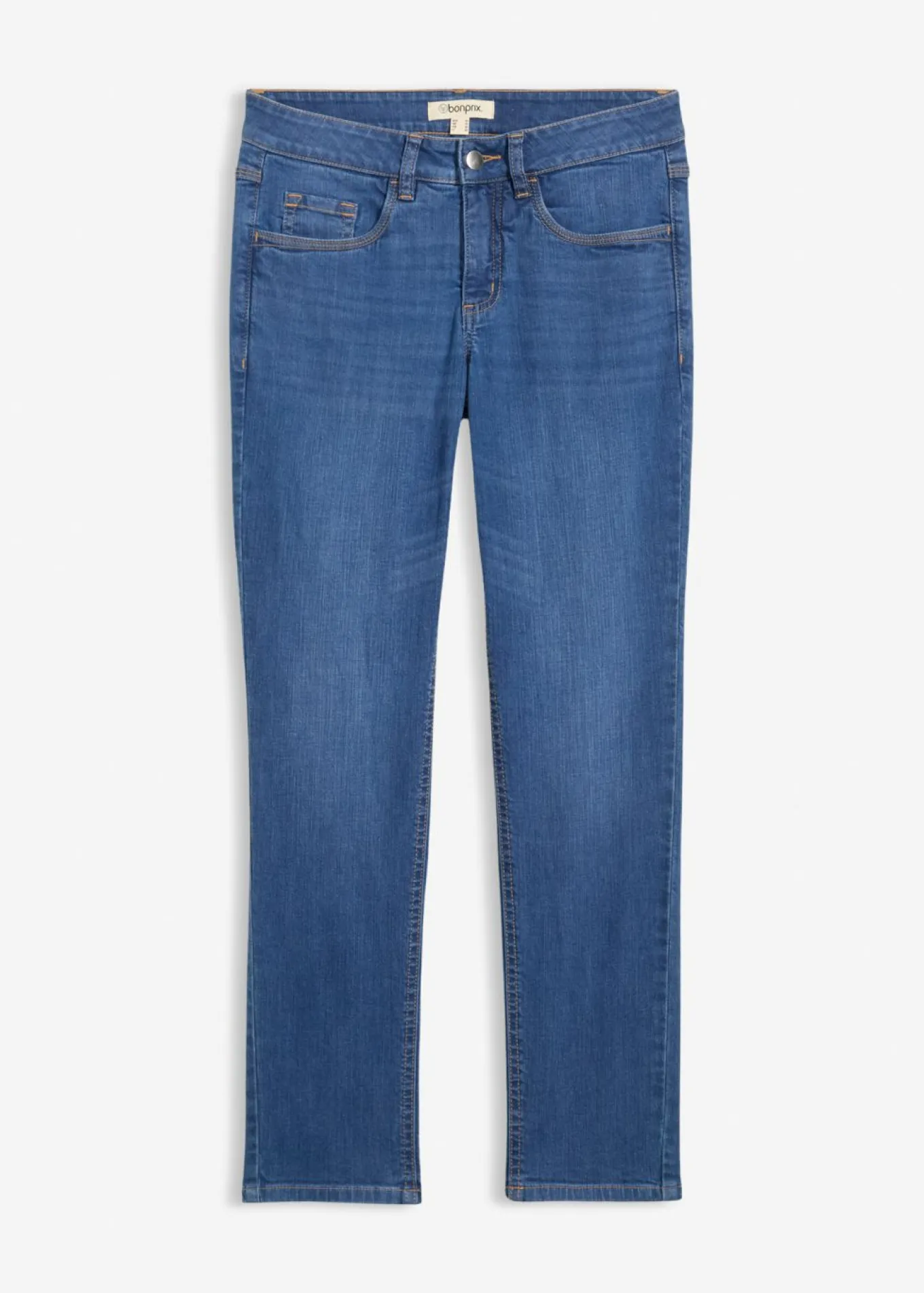 Vaqueros de algodón orgánico con corte slim y talle medio