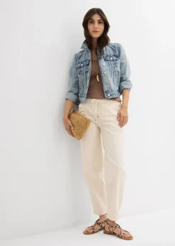 Vaqueros de corte barrel, mid waist, cintura cómoda