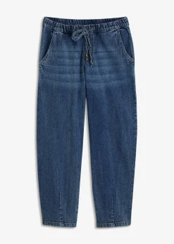 Vaqueros de corte barrel, mid waist, cintura cómoda