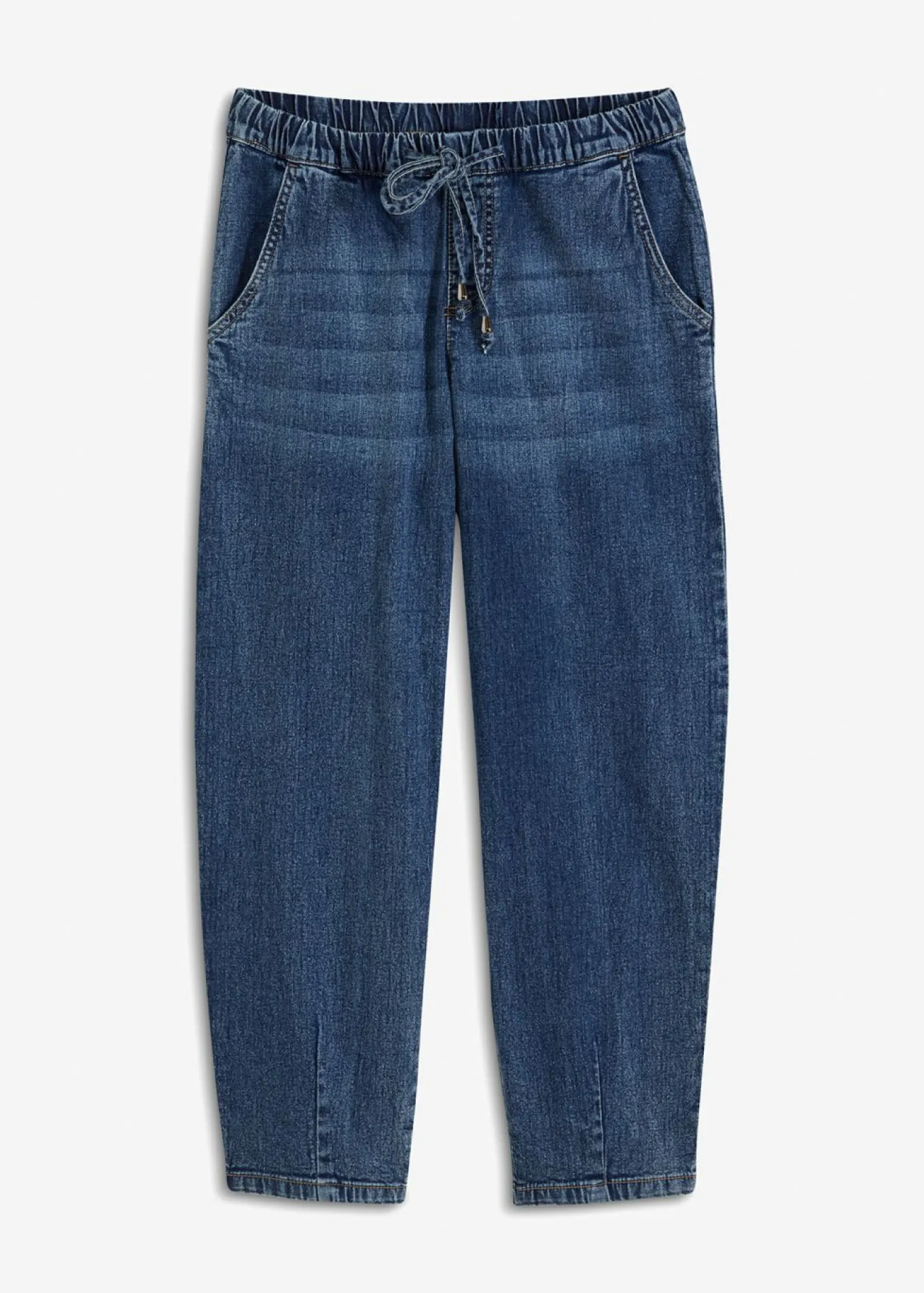 Vaqueros de corte barrel, mid waist, cintura cómoda