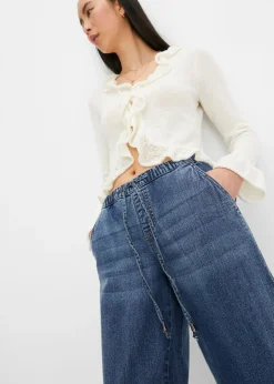 Vaqueros de corte barrel, mid waist, cintura cómoda