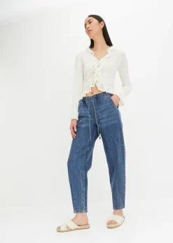 Vaqueros de corte barrel, mid waist, cintura cómoda