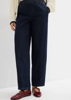 Vaqueros de corte barrel con talle medio y cintura cómoda