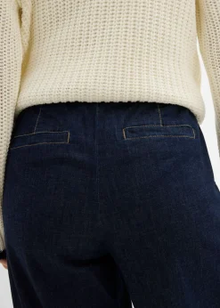 Vaqueros de corte barrel con talle medio y cintura cómoda