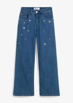 Vaqueros de niña con bordado, wide leg