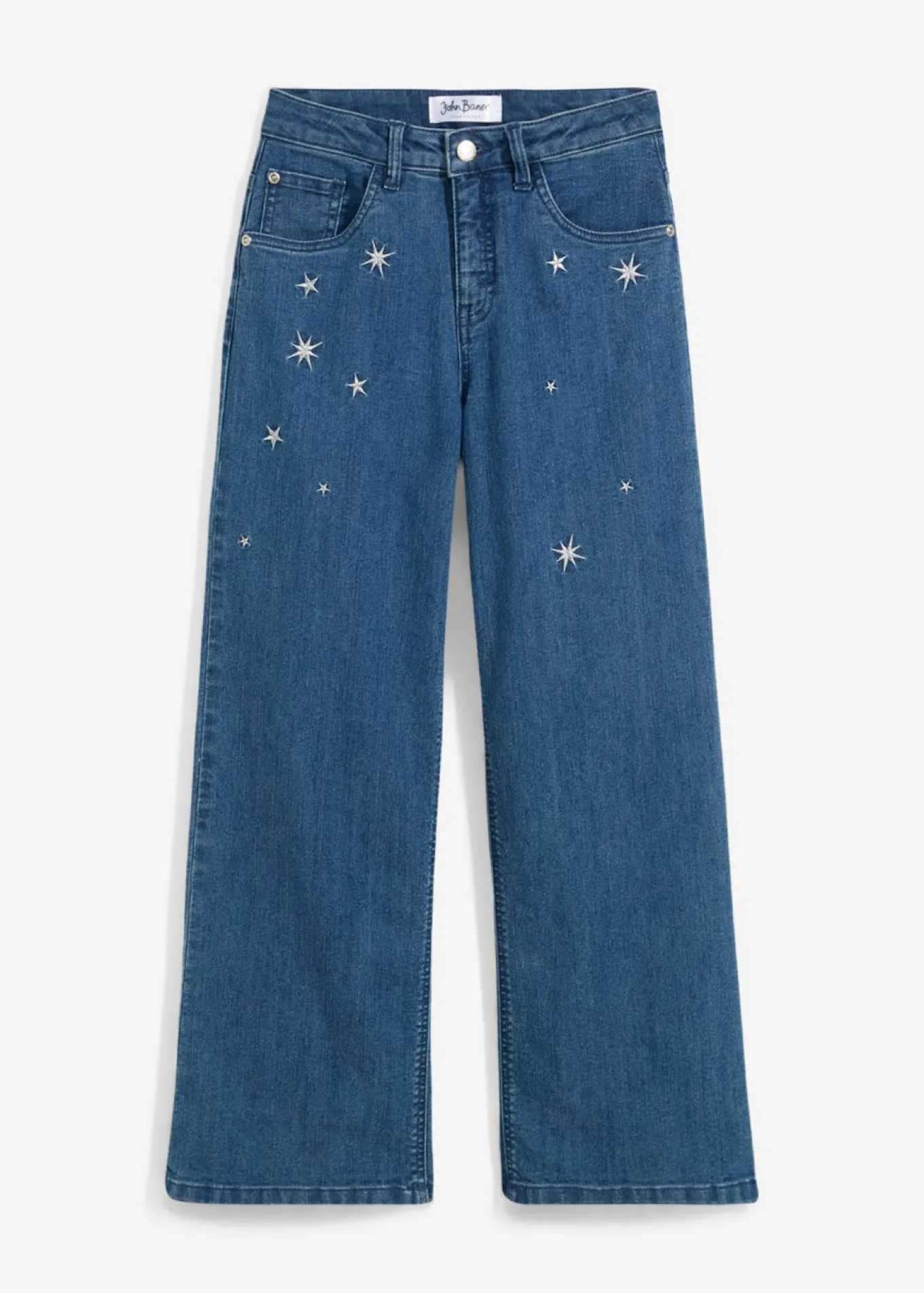 Vaqueros de niña con bordado, wide leg