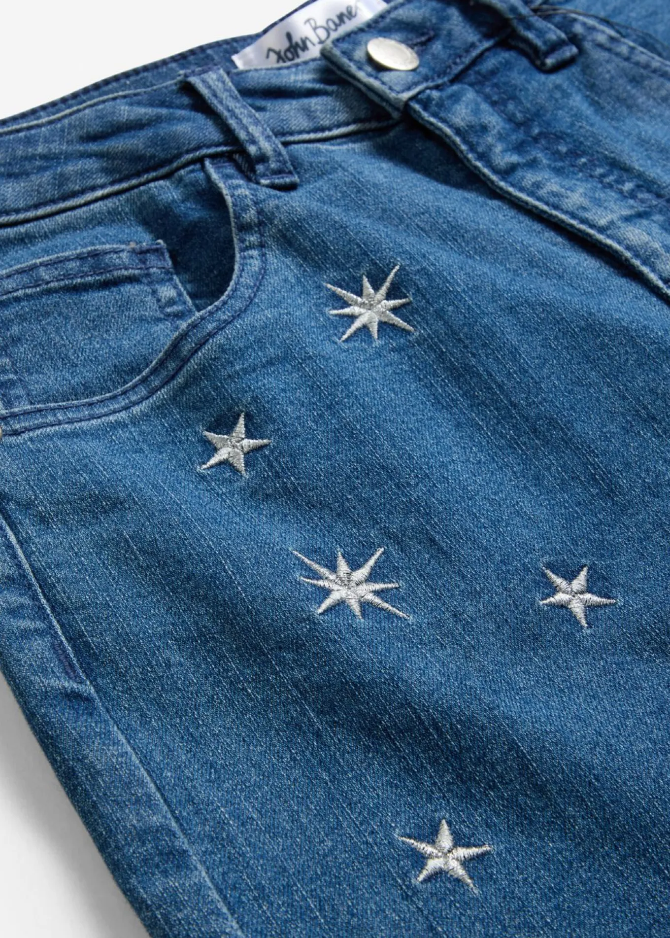 Vaqueros de niña con bordado, wide leg