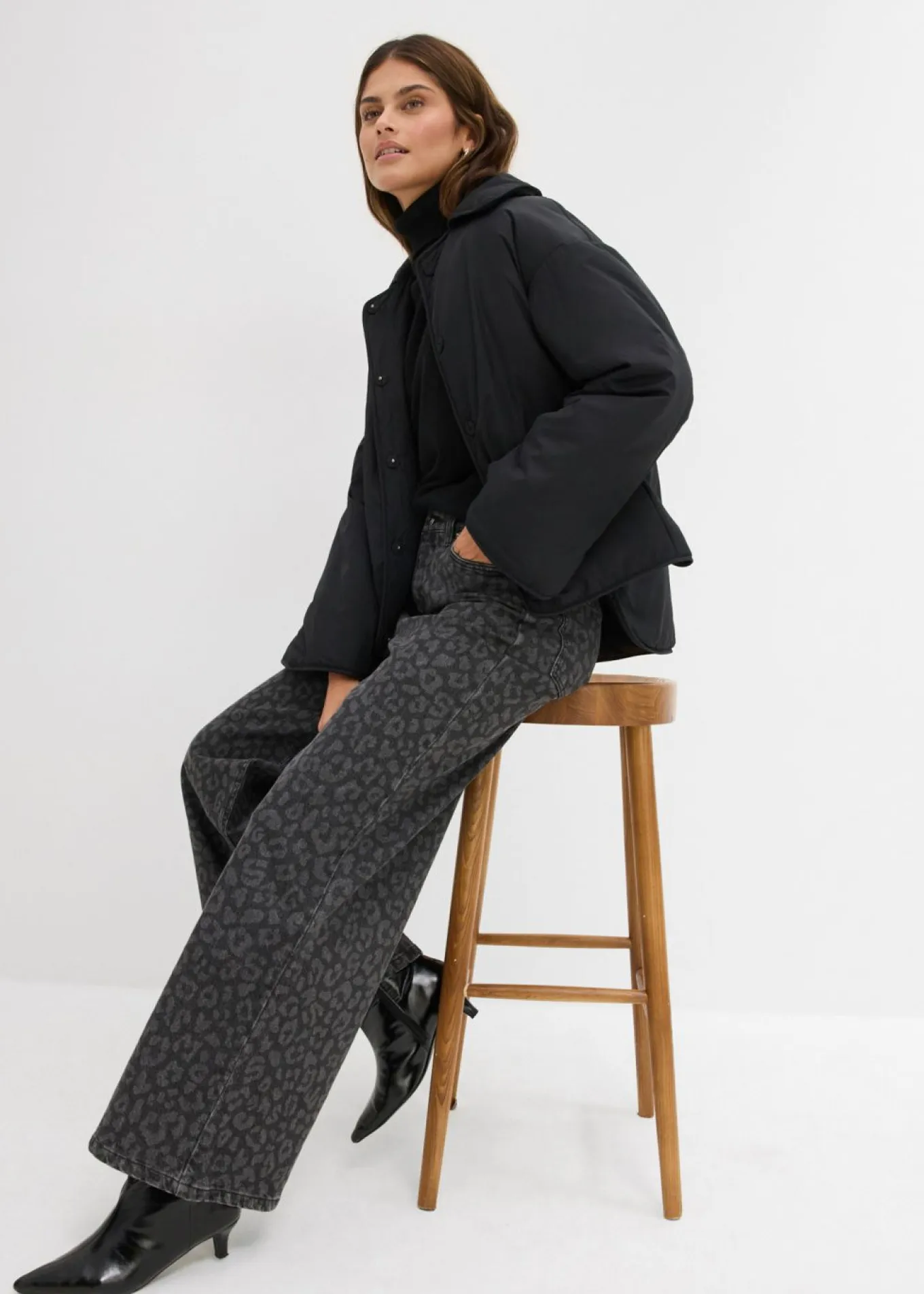 Vaqueros de pernera ancha, mid waist
