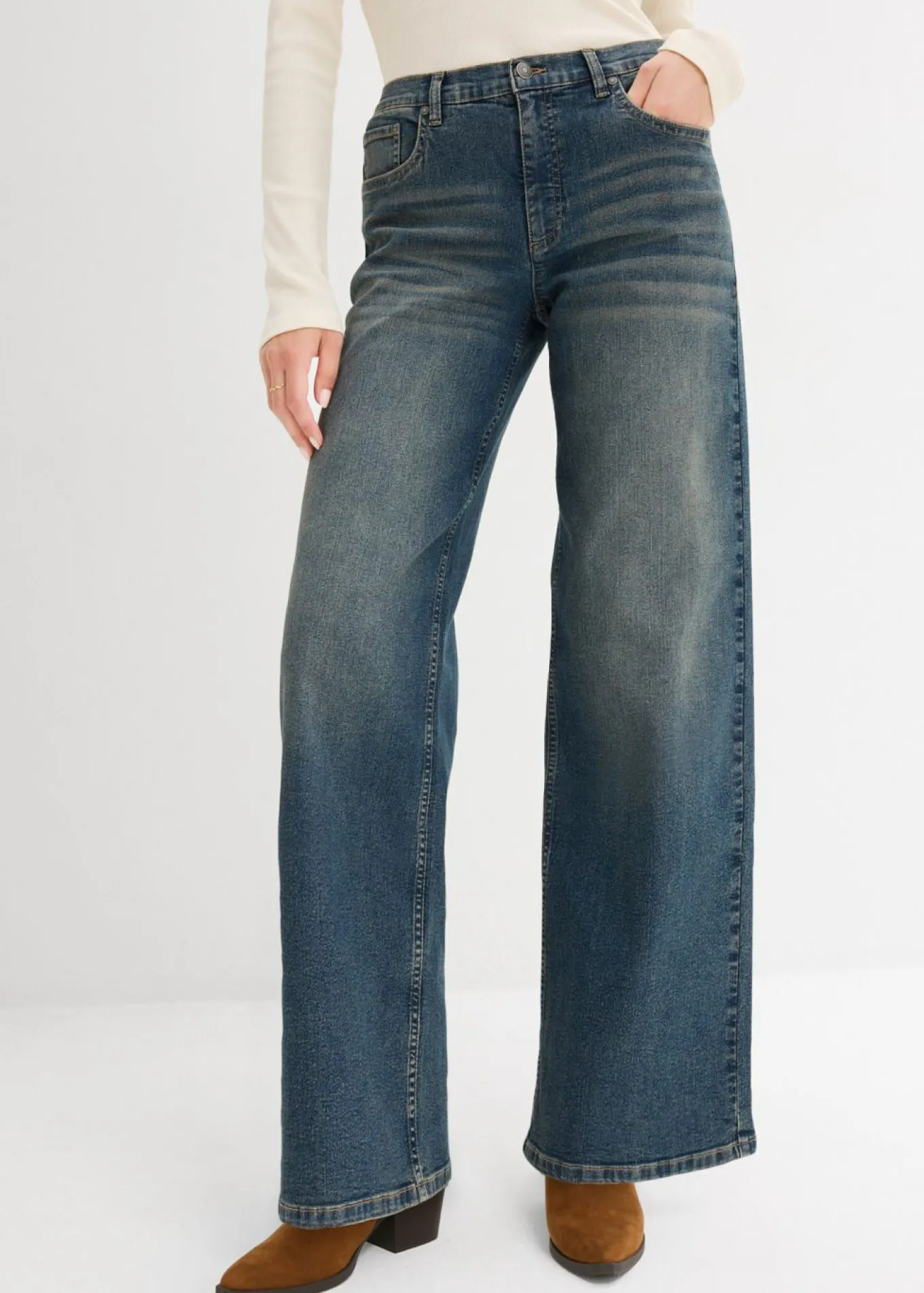 Vaqueros de pernera ancha, high waist
