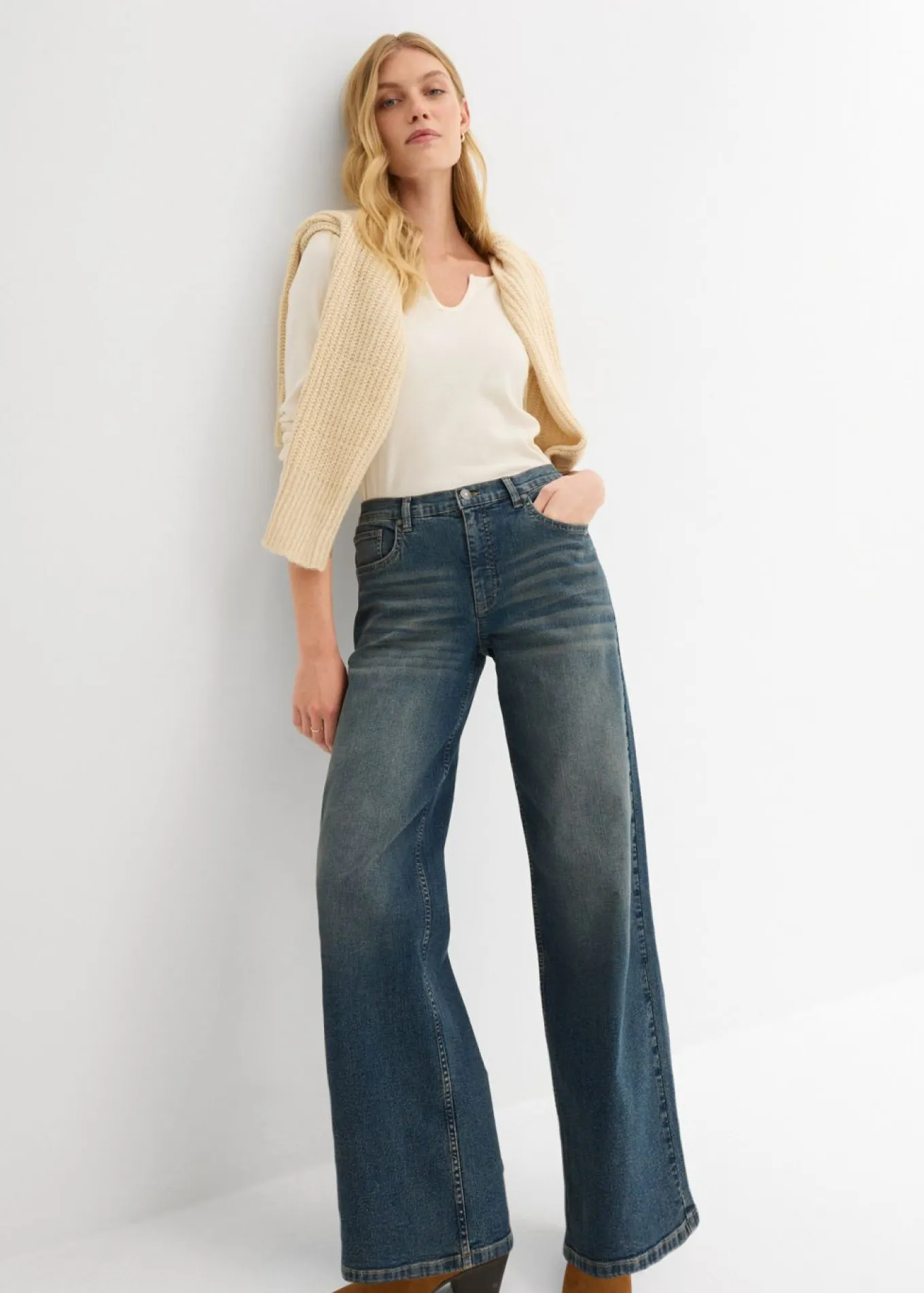 Vaqueros de pernera ancha, high waist
