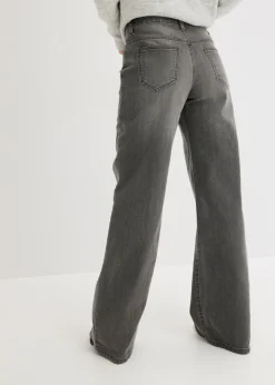 Vaqueros de pernera ancha, mid waist, elástico