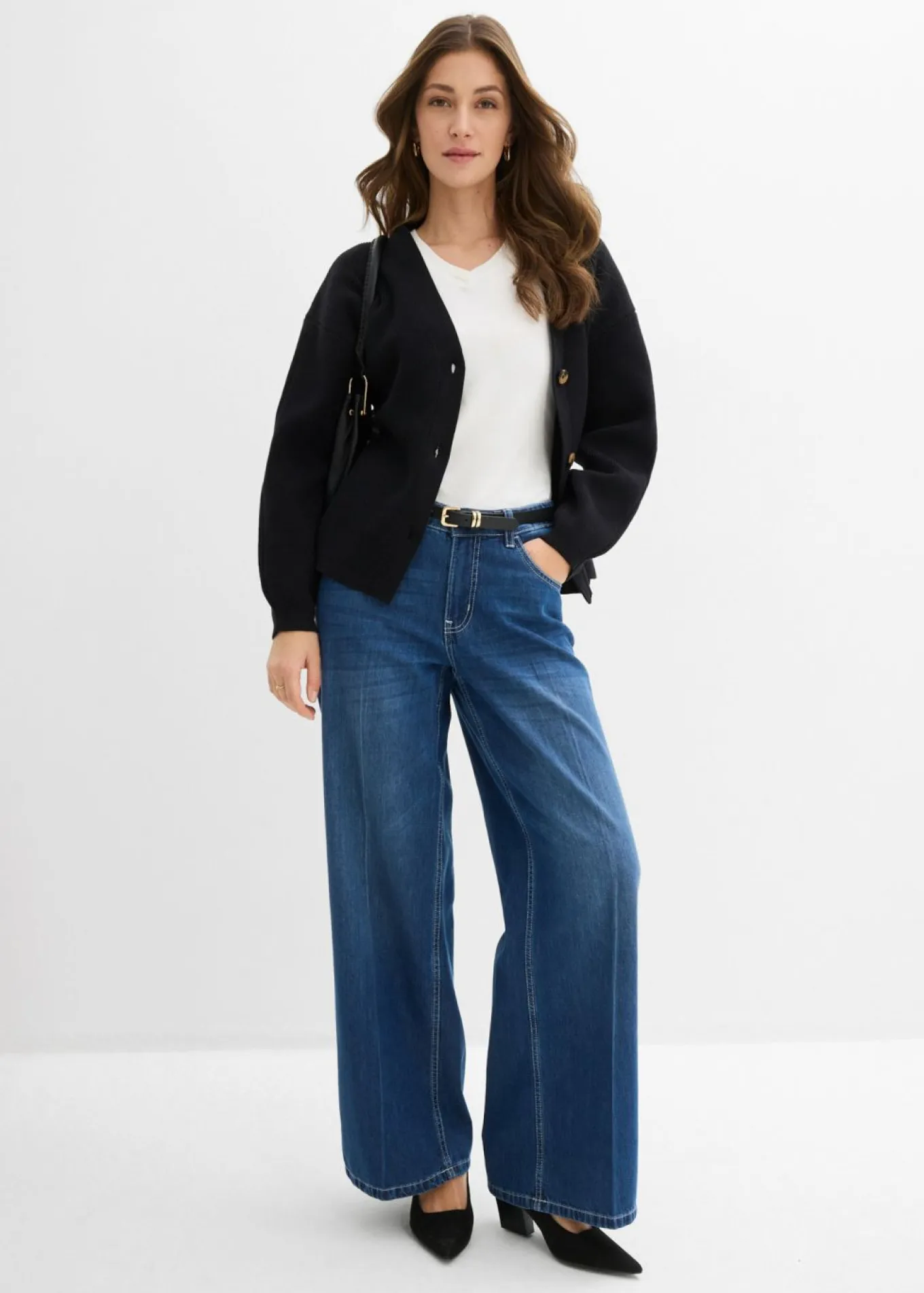 Vaqueros de pernera ancha, mid waist