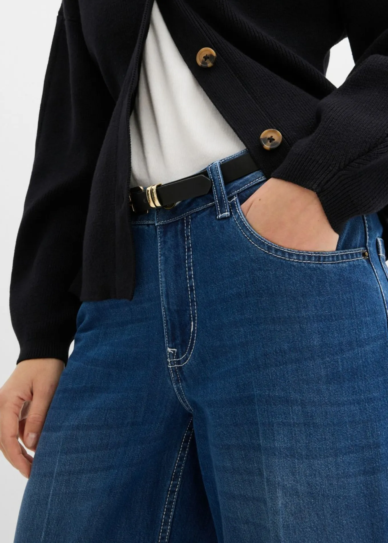 Vaqueros de pernera ancha, mid waist