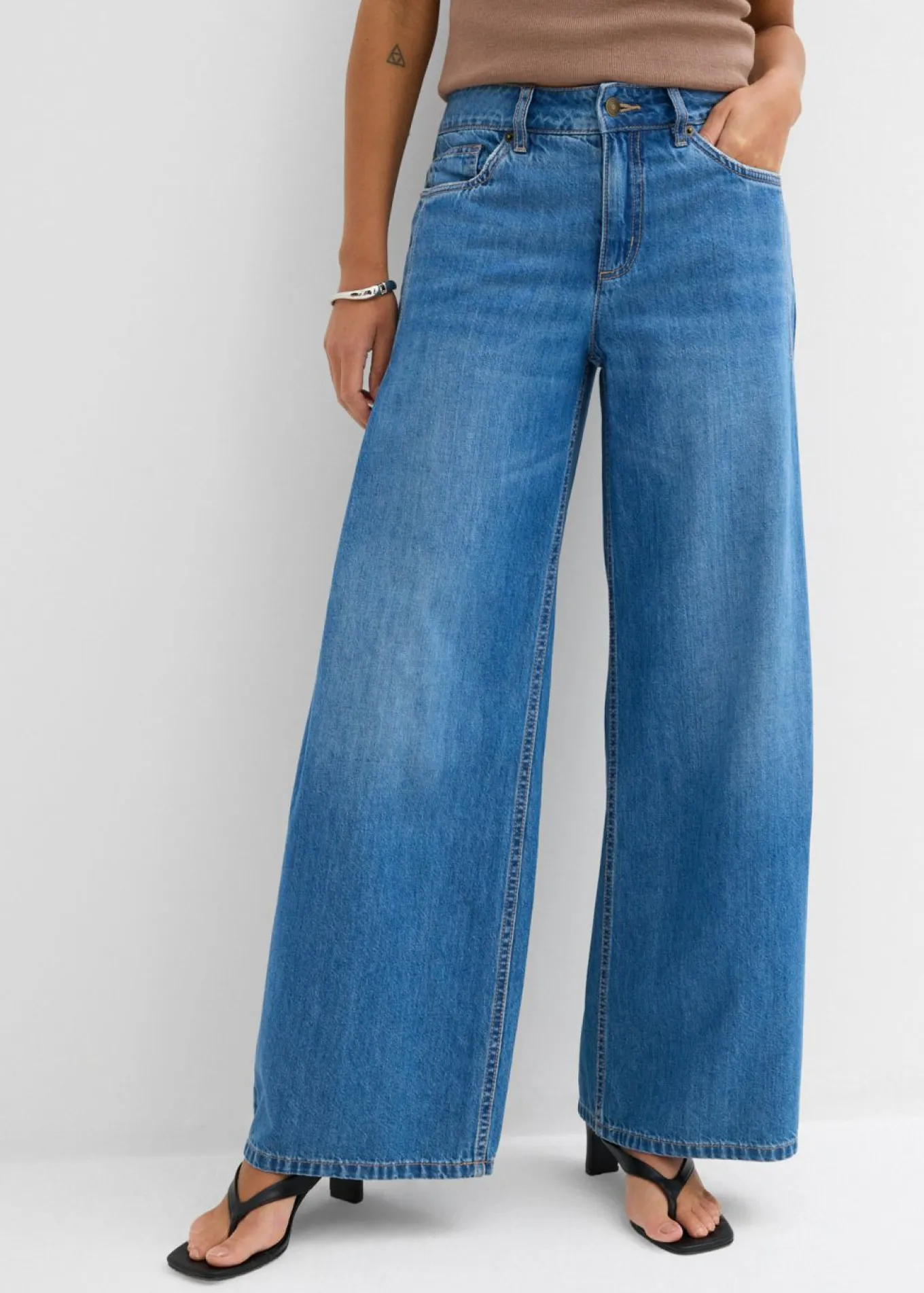 Vaqueros de pernera ancha, mid waist