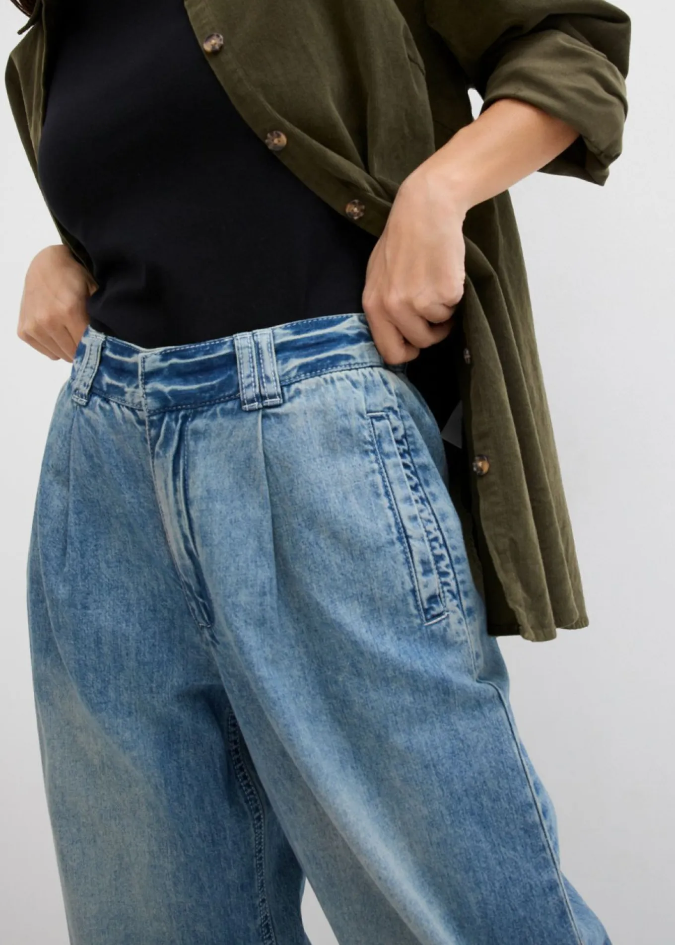 Vaqueros de pernera ancha, high waist