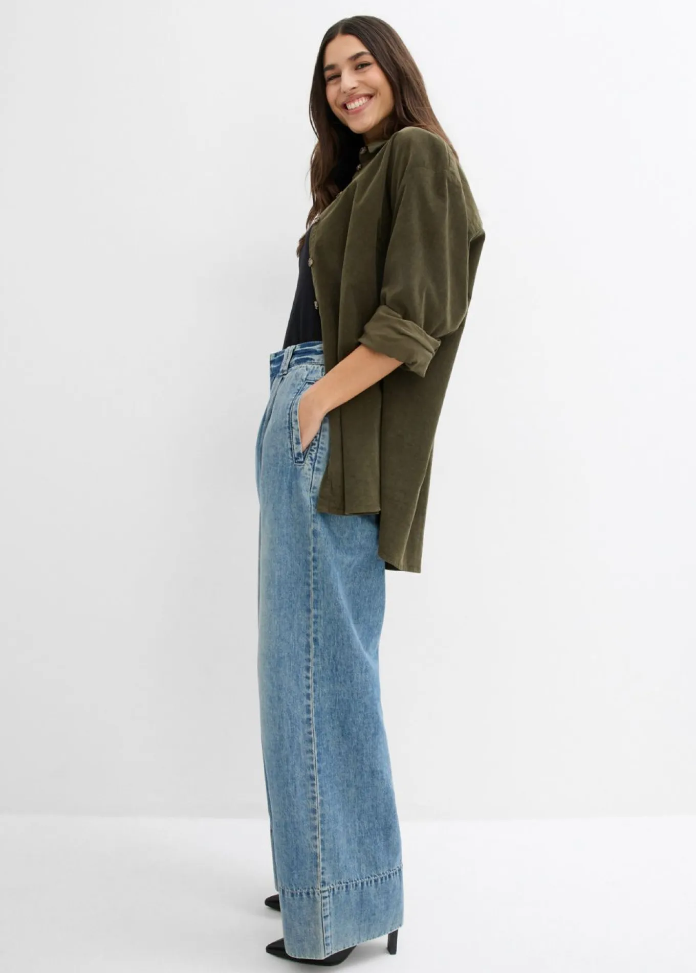 Vaqueros de pernera ancha, high waist