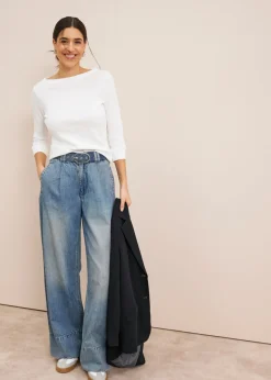 Vaqueros de pernera ancha, high waist