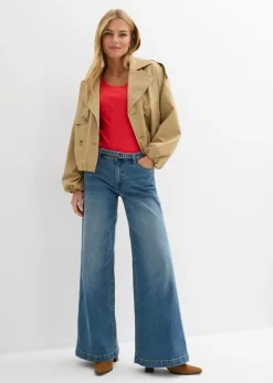 Vaqueros de pernera ancha, mid waist, largo completo