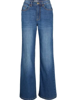 Vaqueros de pernera ancha, high waist, de algodón orgánico