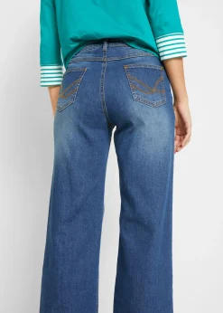 Vaqueros de pernera ancha, high waist, de algodón orgánico
