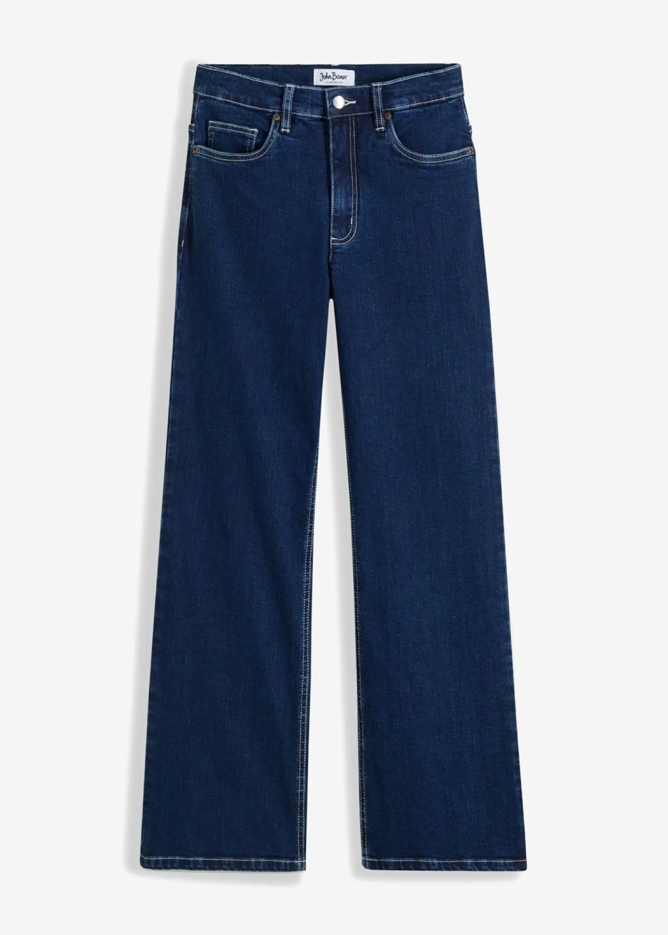 Vaqueros de pernera ancha, high waist, de algodón orgánico