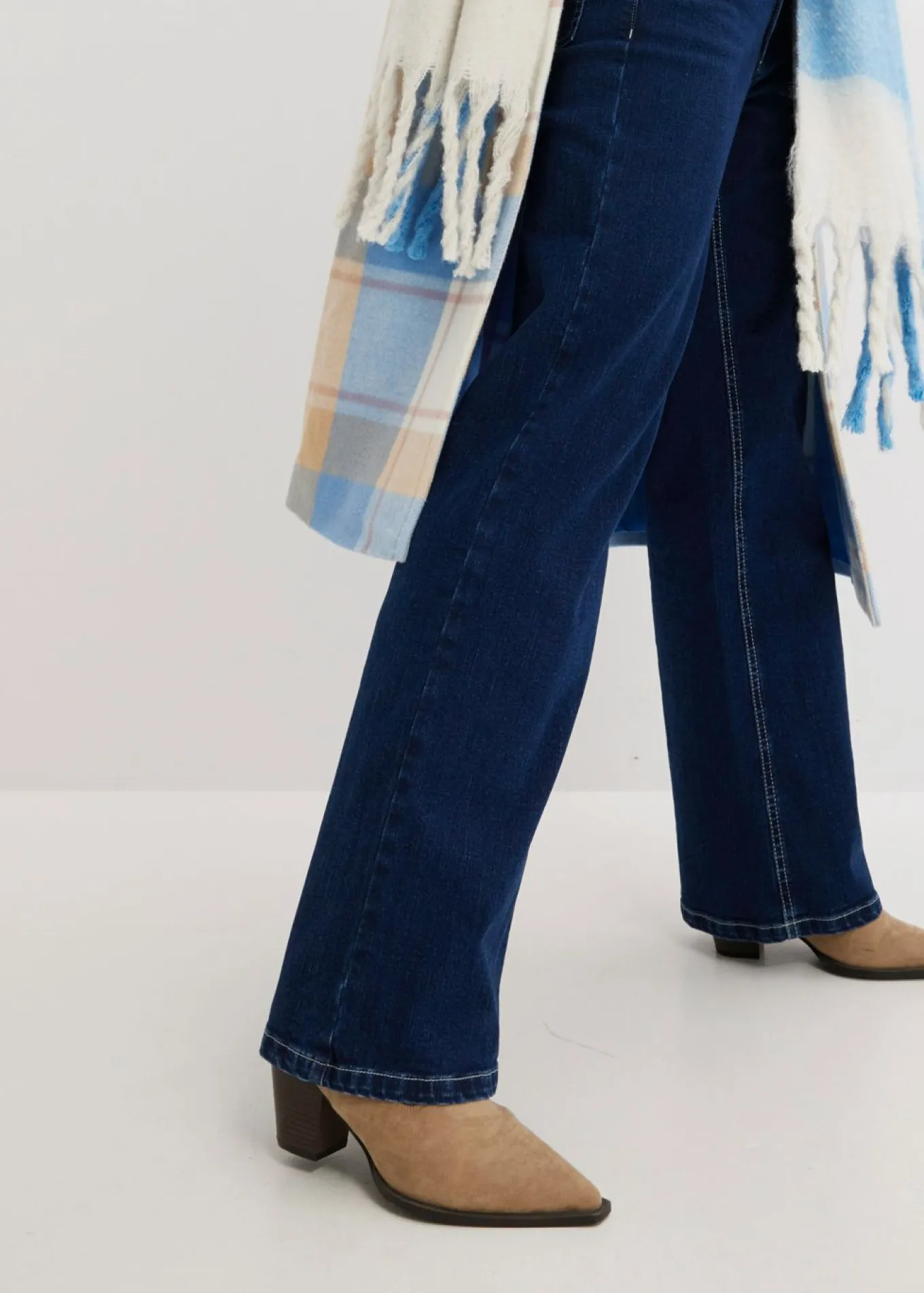 Vaqueros de pernera ancha, high waist, de algodón orgánico