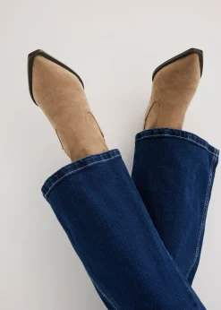 Vaqueros de pernera ancha, high waist, de algodón orgánico