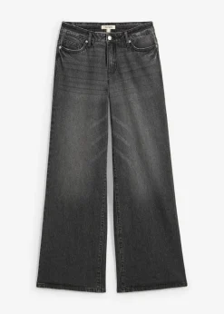 Vaqueros de pernera ancha, mid waist, largo completo y low stretch