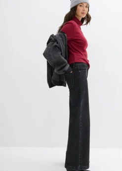 Vaqueros de pernera ancha, mid waist, largo completo