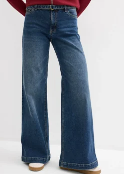 Vaqueros de pernera ancha, mid waist, largo completo