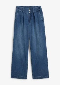 Vaqueros de pernera ancha, high waist, cintura cómoda