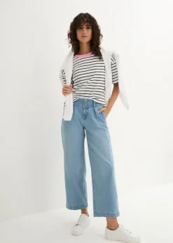 Vaqueros de pernera ancha, high waist, cintura cómoda