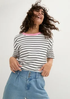 Vaqueros de pernera ancha, high waist, cintura cómoda