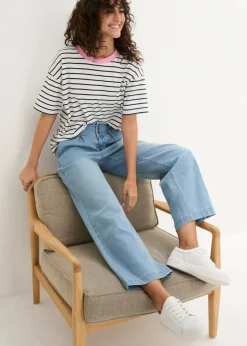 Vaqueros de pernera ancha, high waist, cintura cómoda