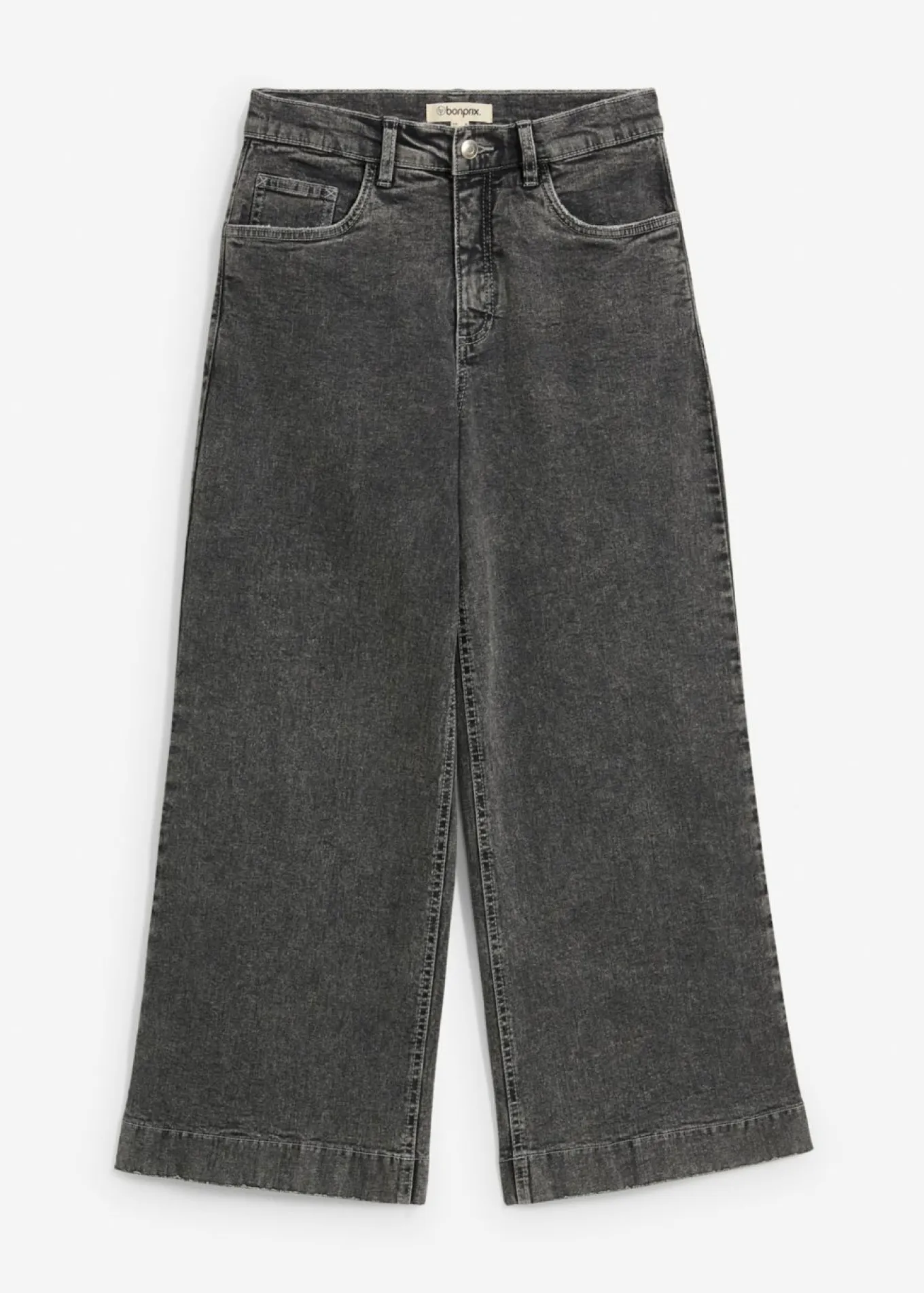 Vaqueros de pernera ancha, high waist, cropped