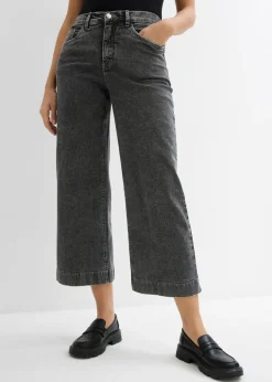 Vaqueros de pernera ancha, high waist, cropped