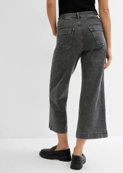 Vaqueros de pernera ancha, high waist, cropped