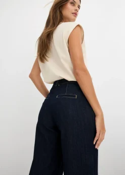 Vaqueros de pernera ancha, high waist, cintura cómoda