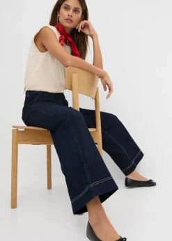 Vaqueros de pernera ancha, high waist, cintura cómoda