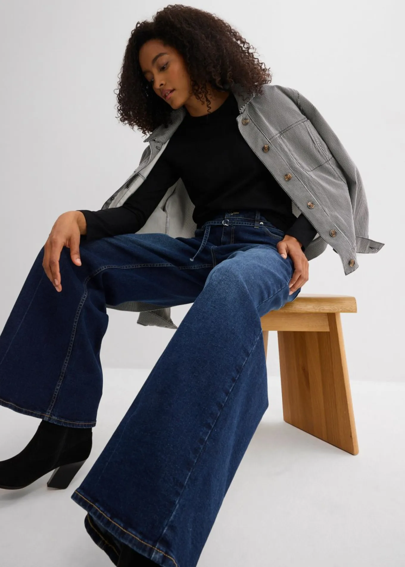 Vaqueros de pernera ancha, mid waist