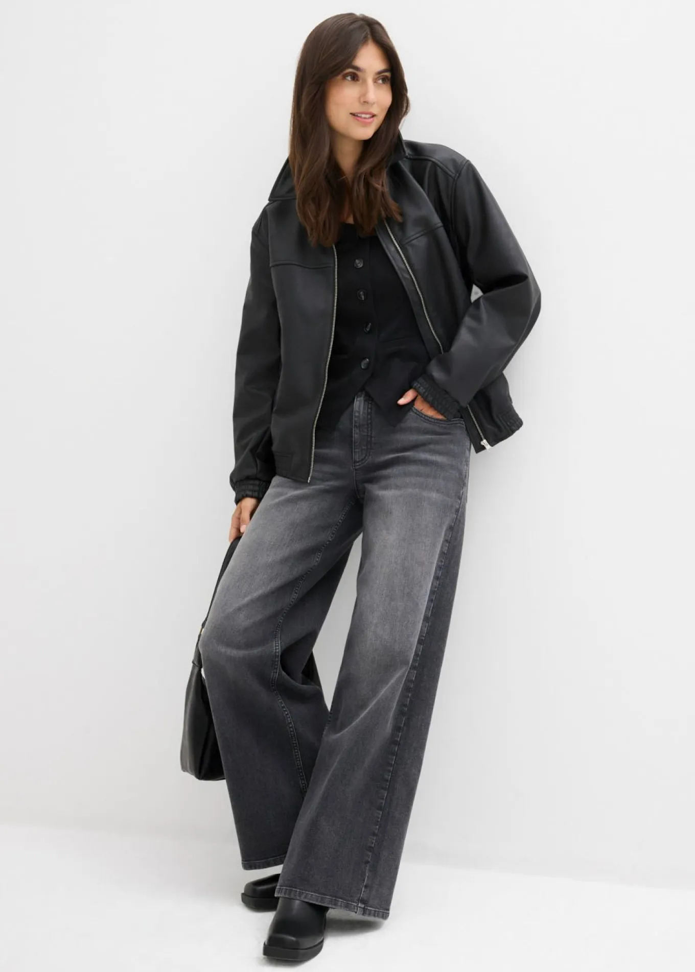 Vaqueros de pernera ancha, high waist