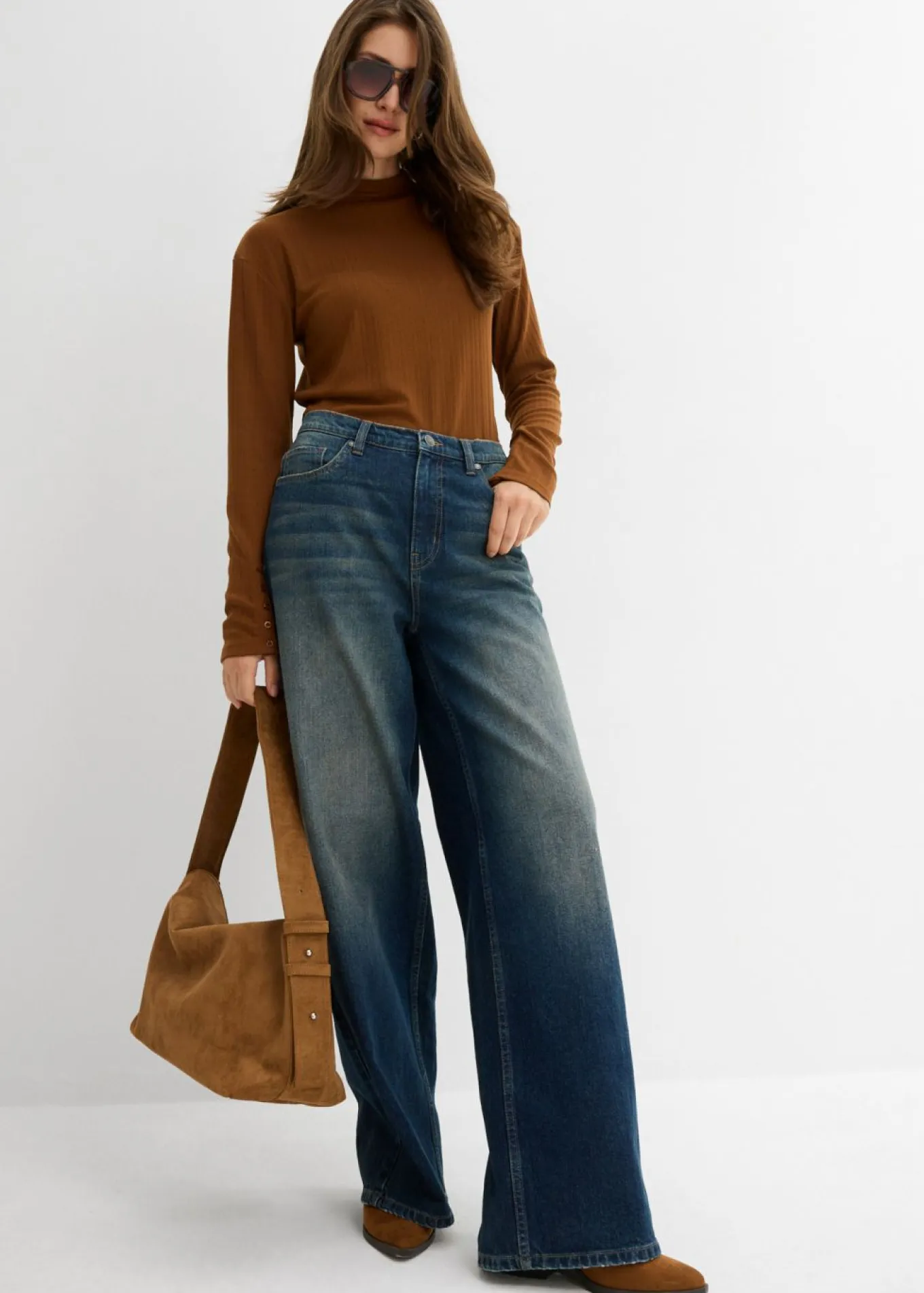 Vaqueros de pernera ancha, high waist