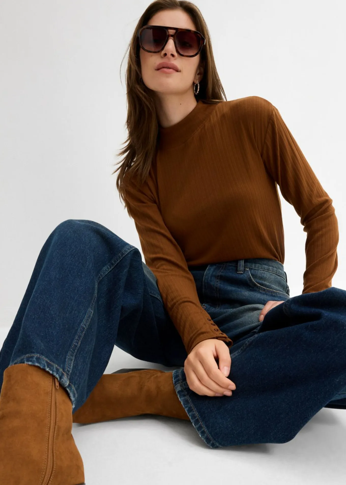 Vaqueros de pernera ancha, high waist