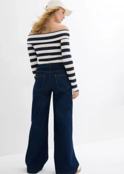 Vaqueros de pernera ancha, mid waist, largo completo